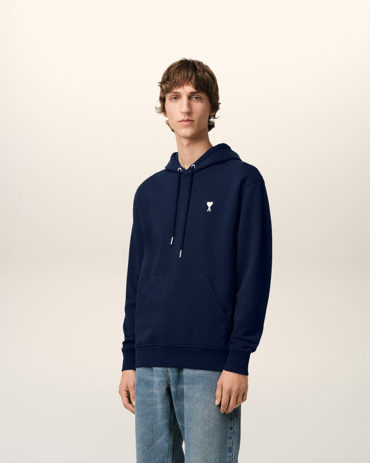 AMI PARIS HOODIE BLEU MARINE AMI DE COEUR EN COTON Bleu marine - Lothaire