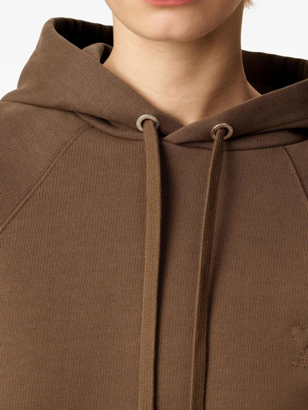 AMI PARIS - Hoodie en coton à logo marron noisette - Lothaire