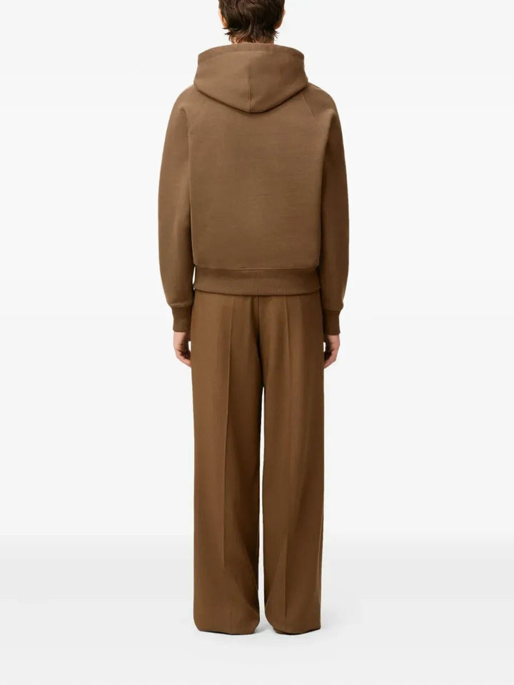 AMI PARIS - Hoodie en coton à logo marron noisette - Lothaire