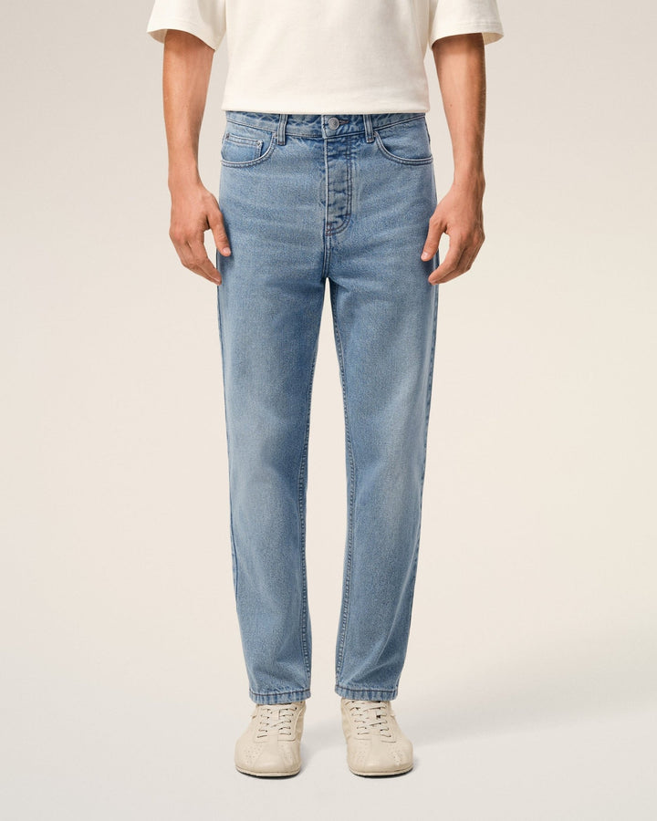 AMI PARIS - Jean à Coupe Fuselée en Denim Indigo usé - Lothaire