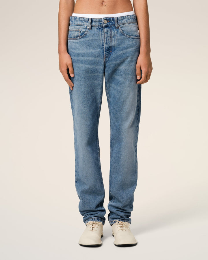 AMI PARIS - JEAN COUPE CLASSIQUE EN COTON Bleu - Lothaire