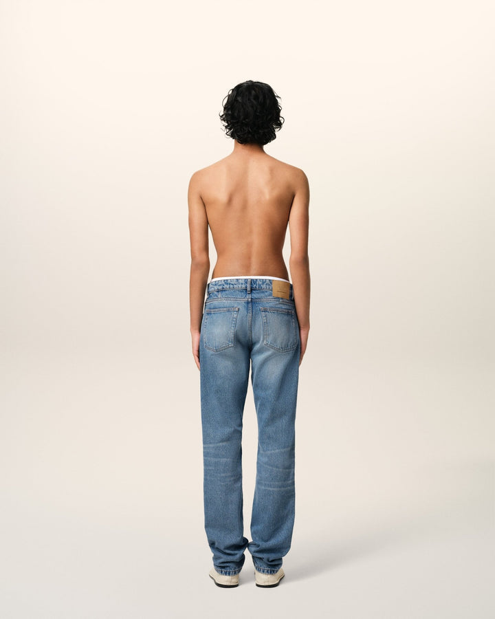 AMI PARIS - JEAN COUPE CLASSIQUE EN COTON Bleu - Lothaire