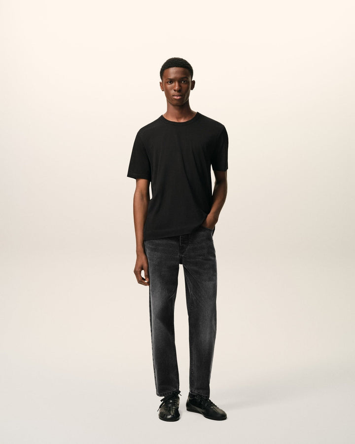 AMI PARIS - Jean Coupe Tapered en Coton Noir délavé - Lothaire