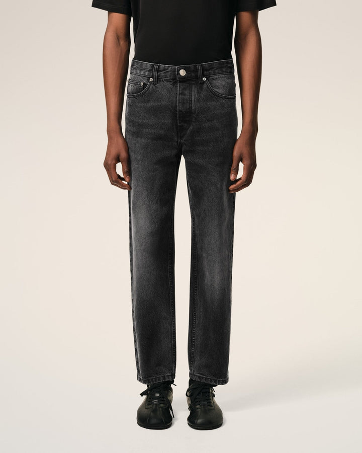 AMI PARIS - Jean Coupe Tapered en Coton Noir délavé - Lothaire