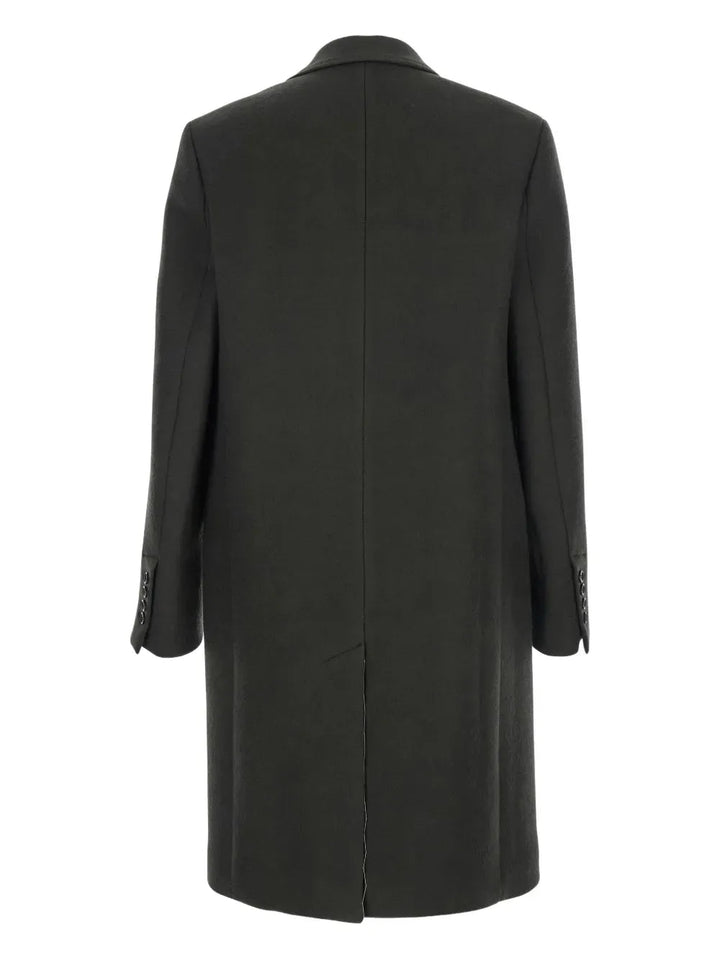 AMI PARIS - manteau droit à simple boutonnage gris anthracite - Lothaire
