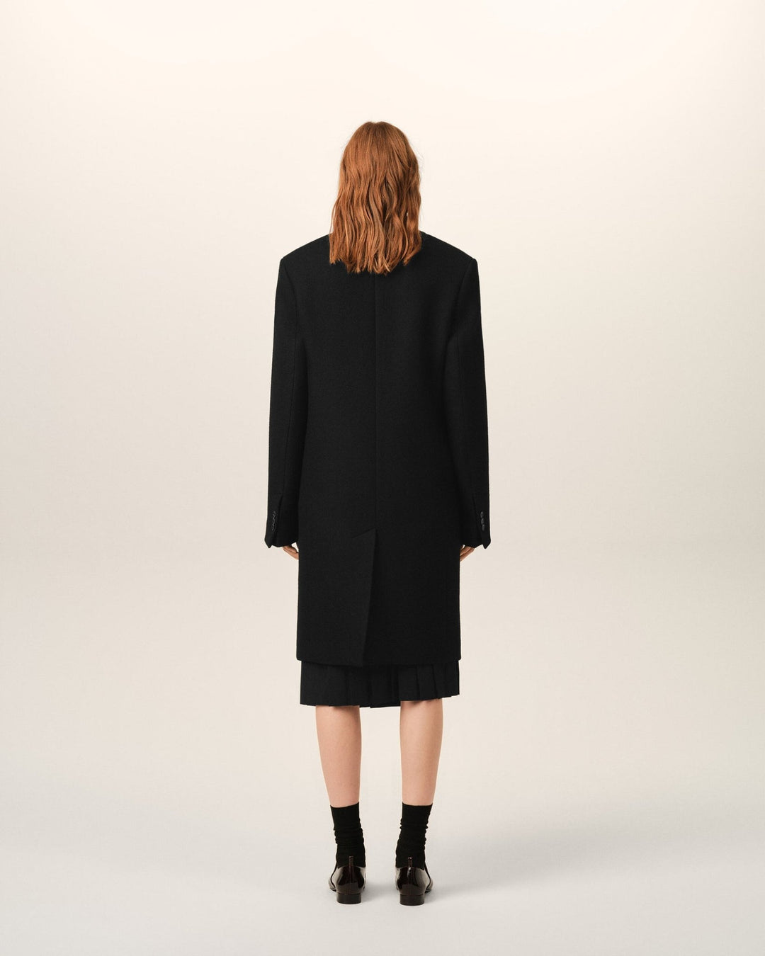AMI PARIS - Manteau oversize croisé en laine vierge Noir - Lothaire