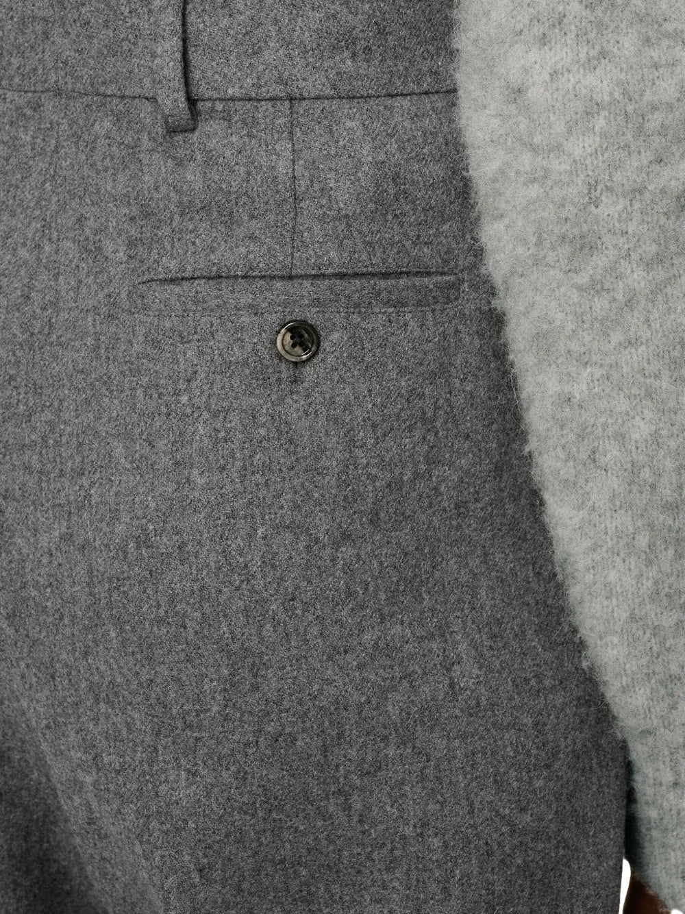 AMI PARIS - Pantalon en laine à coupe ample gris - Lothaire