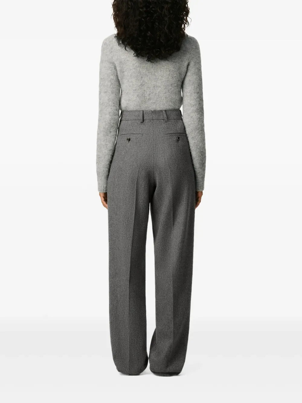 AMI PARIS - Pantalon en laine à coupe ample gris - Lothaire
