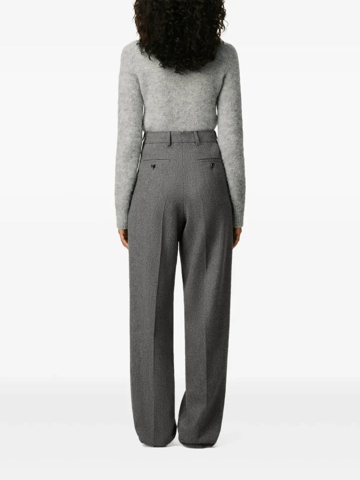 AMI PARIS - Pantalon en laine à coupe ample gris - Lothaire
