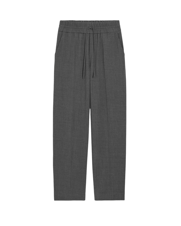 AMI PARIS - Pantalon en laine à taille élastiquée Gris anthracite - Lothaire