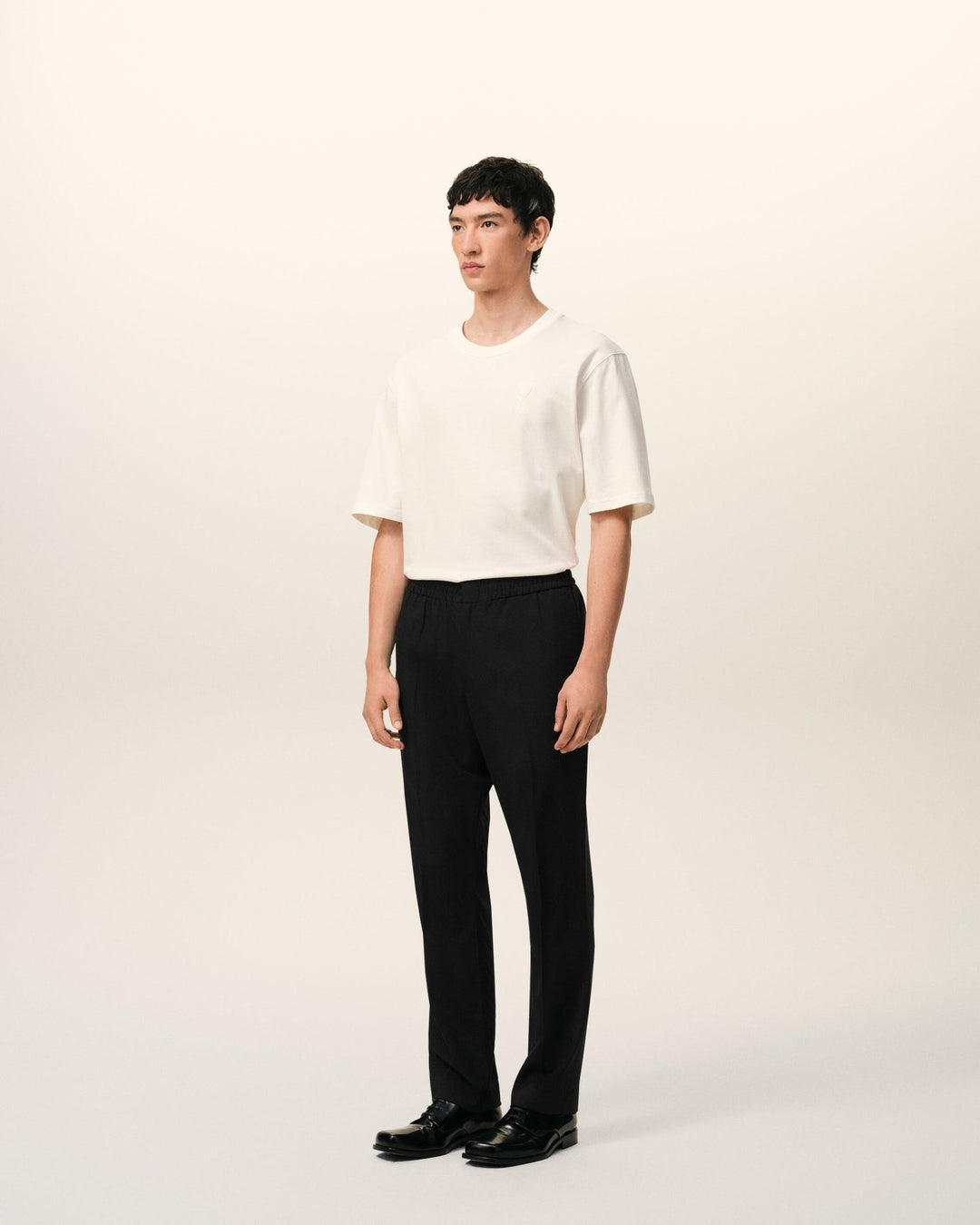 AMI PARIS - Pantalon Taille Elastiquée en Laine Noir - Lothaire