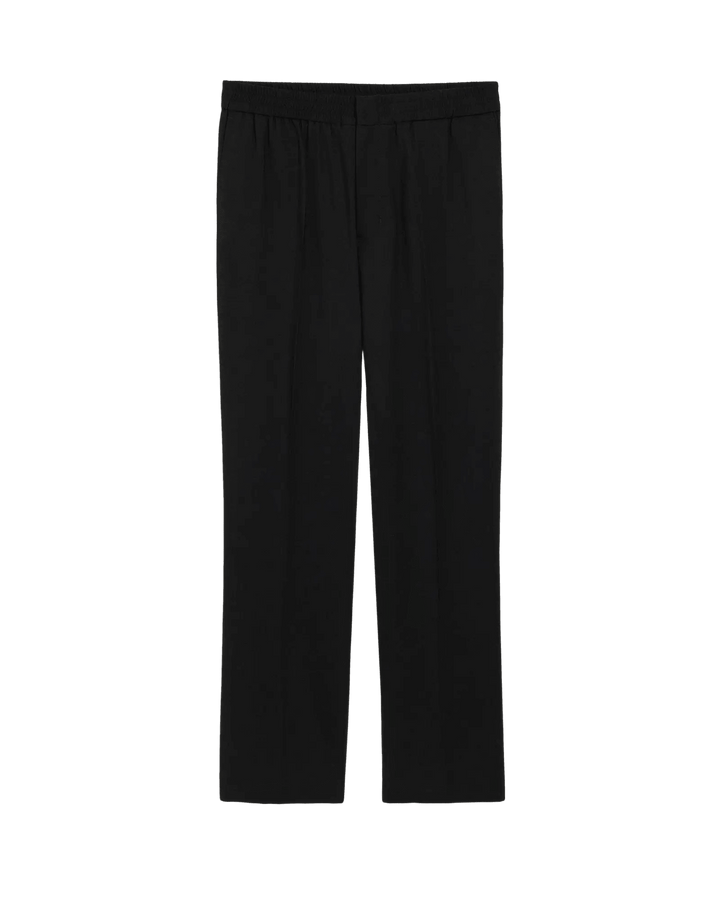 AMI PARIS - Pantalon Taille Elastiquée en Laine Noir - Lothaire