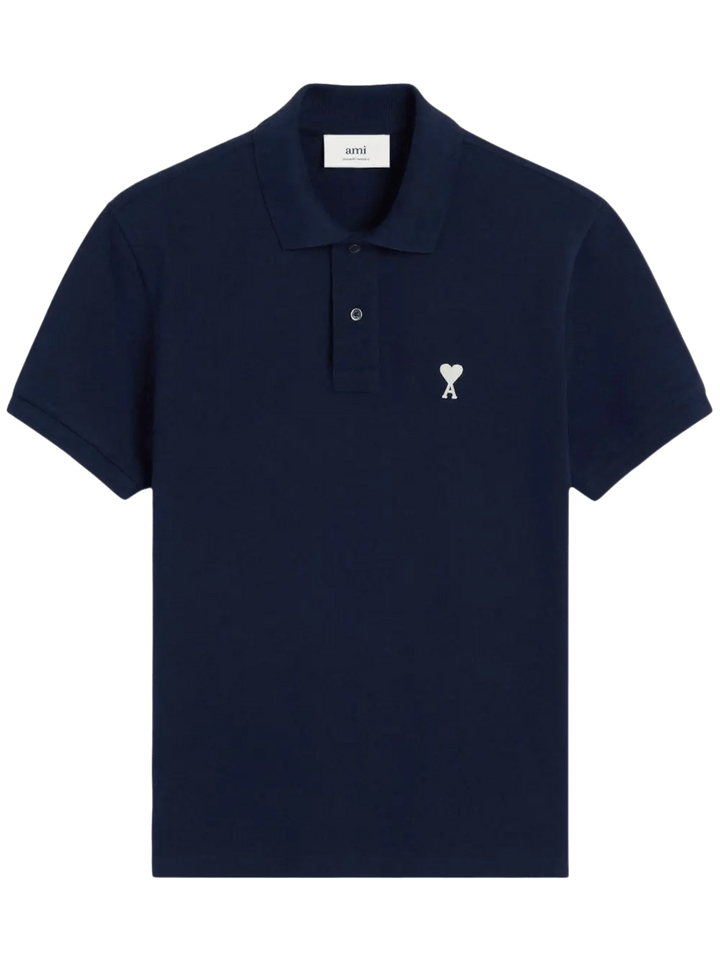 AMI PARIS - Polo à logo brodé bleu nuit - Lothaire