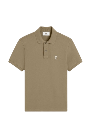 AMI PARIS - POLO AMI DE COEUR EN COTON Vert - Lothaire