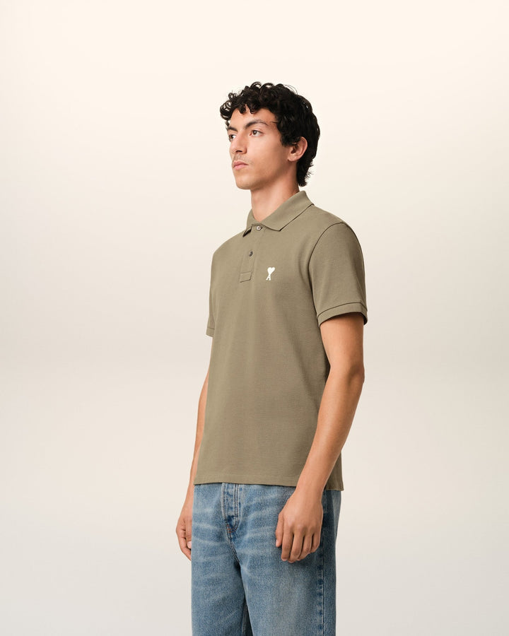 AMI PARIS - POLO AMI DE COEUR EN COTON Vert - Lothaire