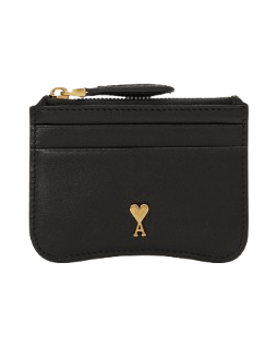 AMI PARIS - Porte-cartes Paris Paris zippé en cuir Noir - Lothaire