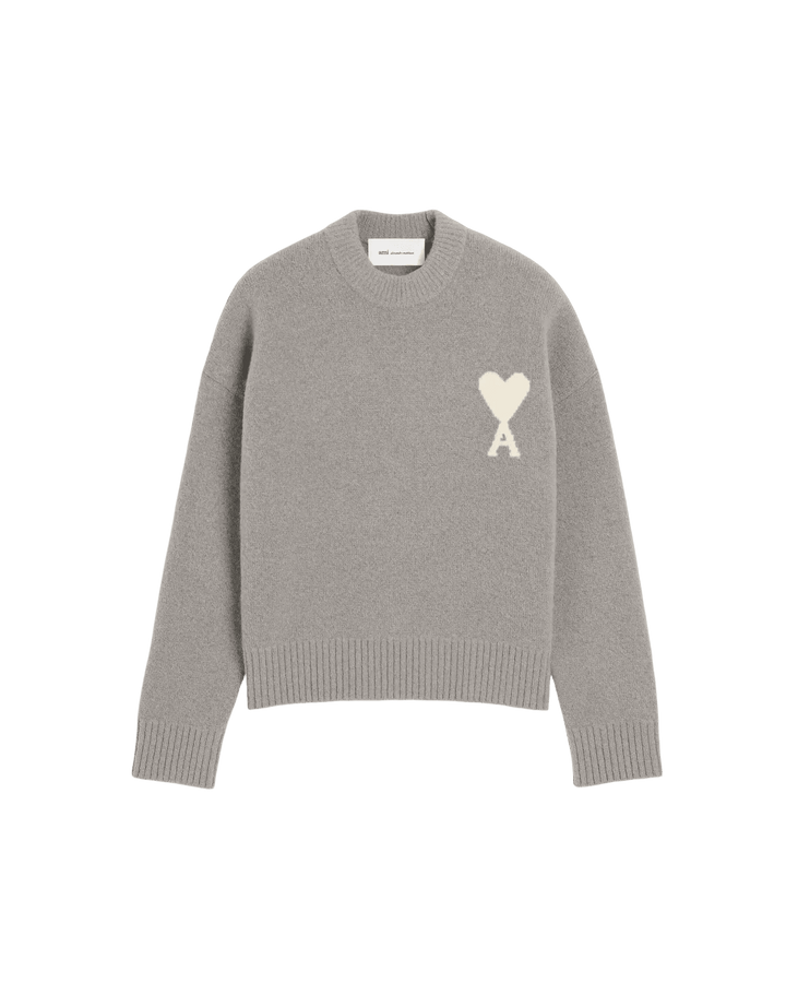 AMI PARIS - Pull Ami de Cœur en alpaga Gris cendré / Écru - Lothaire