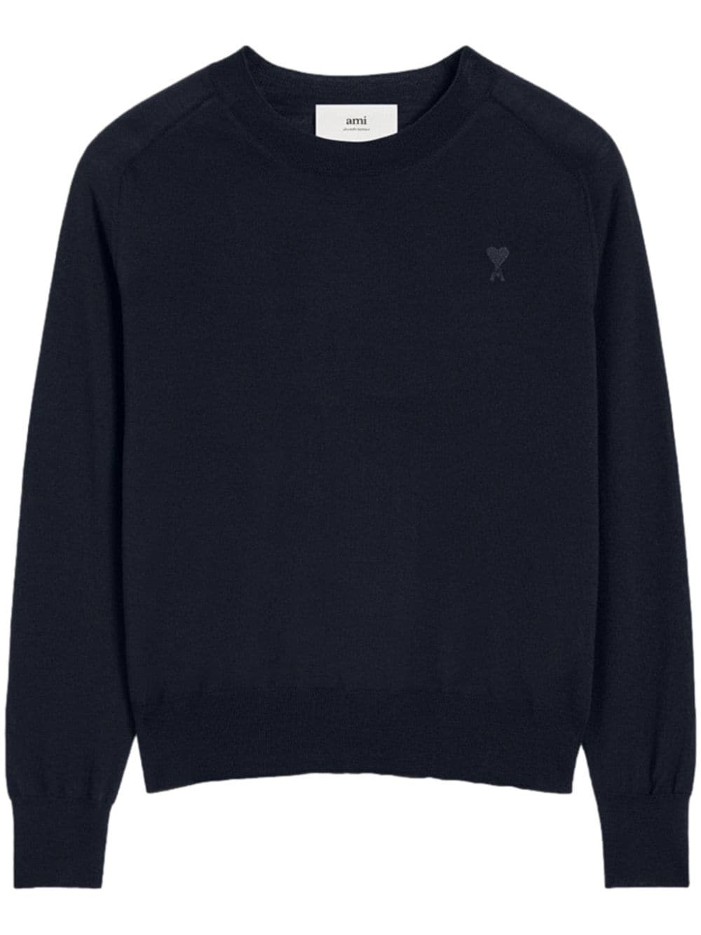 AMI Paris - Pull Ami de Coeur en laine bleu nuit - Lothaire