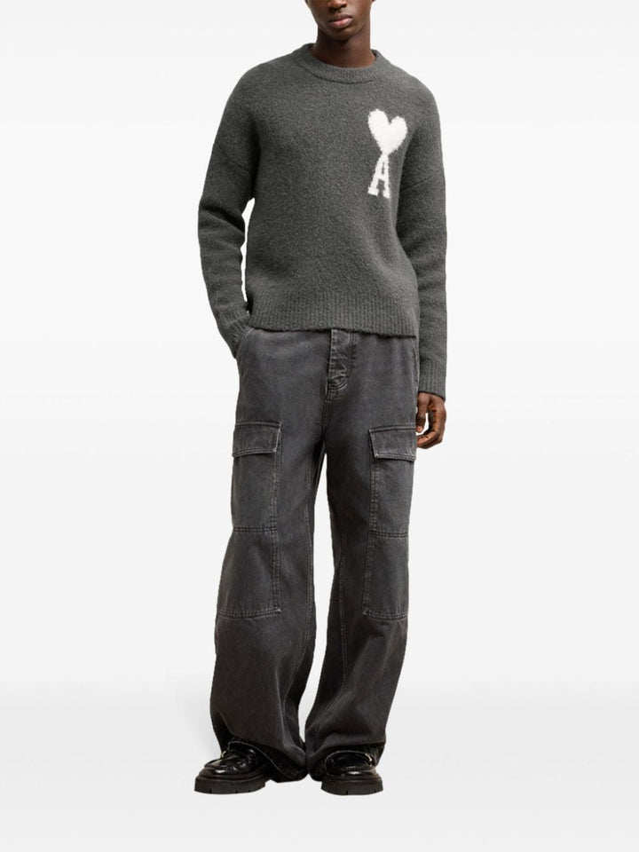 AMI Paris - Pull AMI de Coeur gris foncé - Lothaire