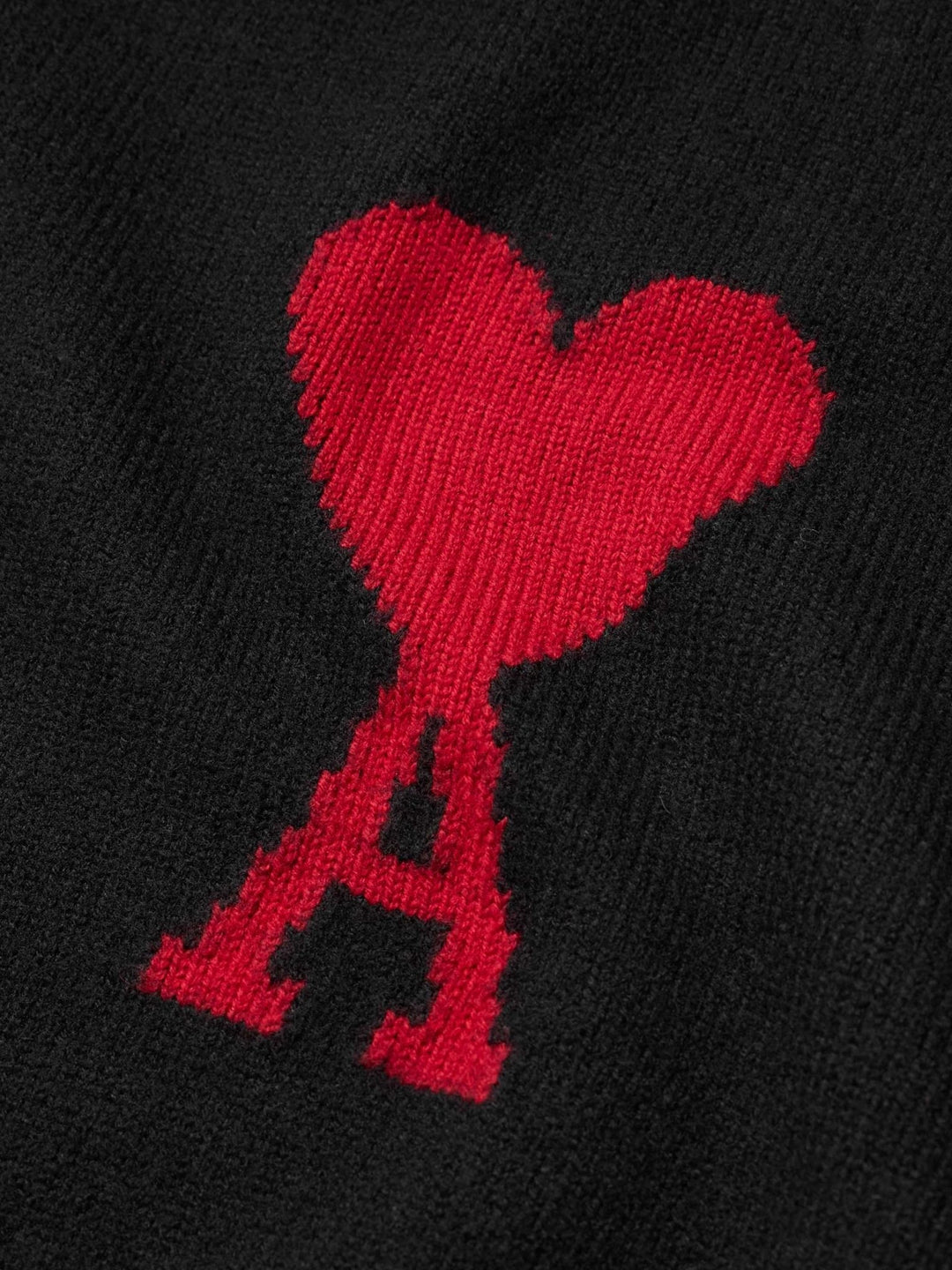 AMI Paris Pull Ami de Coeur Noir Rouge – Lothaire