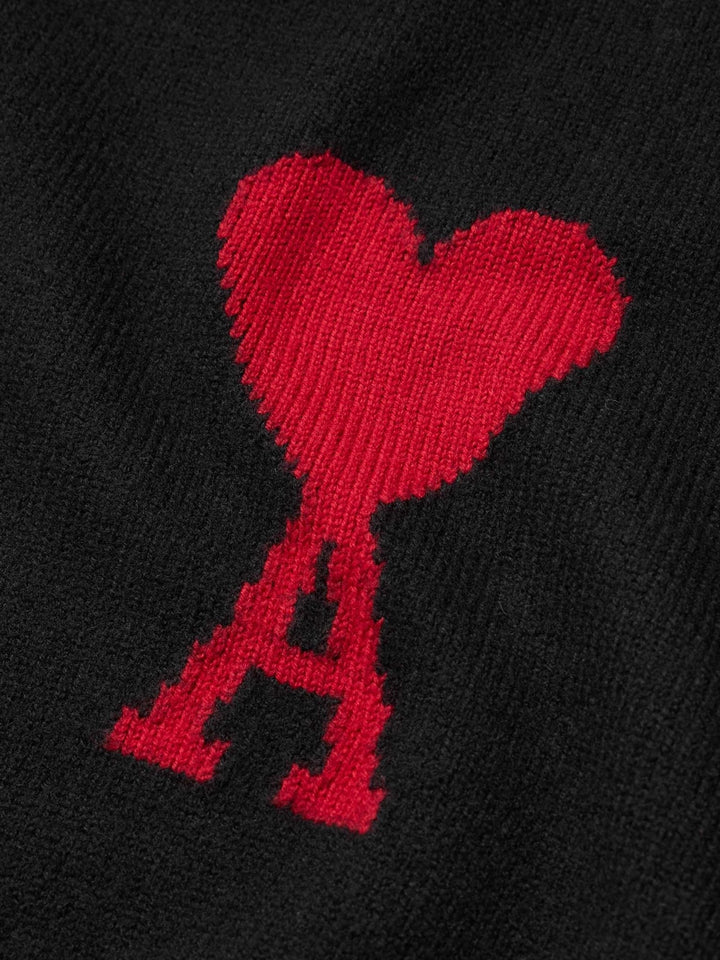 AMI Paris - Pull Ami de Coeur Noir Rouge - Lothaire