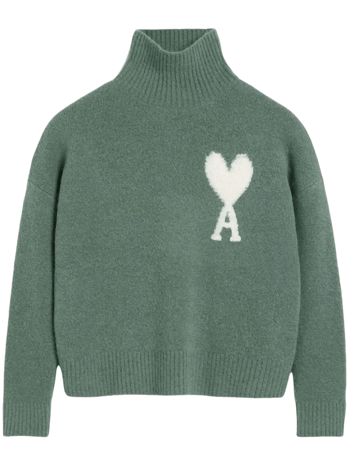 AMI Paris - Pull col cheminée Ami de Coeur argile antique - Lothaire