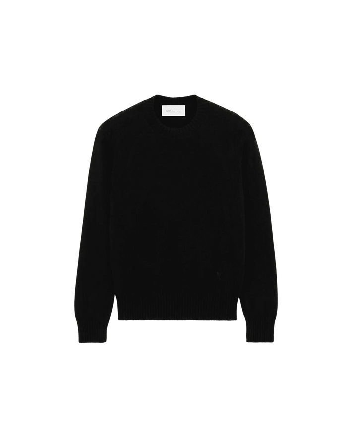 AMI PARIS - Pull col rond Ami de Cœur en cachemire Noir - Lothaire