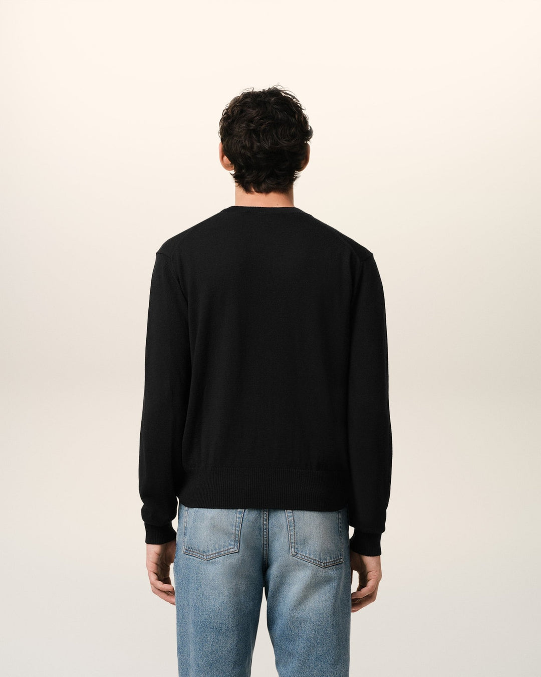 AMI PARIS : PULL COL ROND AMI DE COEUR EN LAINE Noir - Lothaire