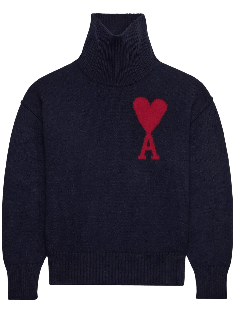 AMI Paris - Pull marine col cheminée Ami de Coeur - Lothaire