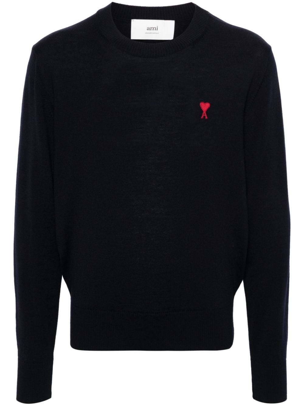 AMI Paris - Pull mérinos bleu nuit - Lothaire