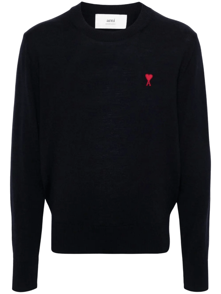 AMI Paris - Pull mérinos bleu nuit - Lothaire