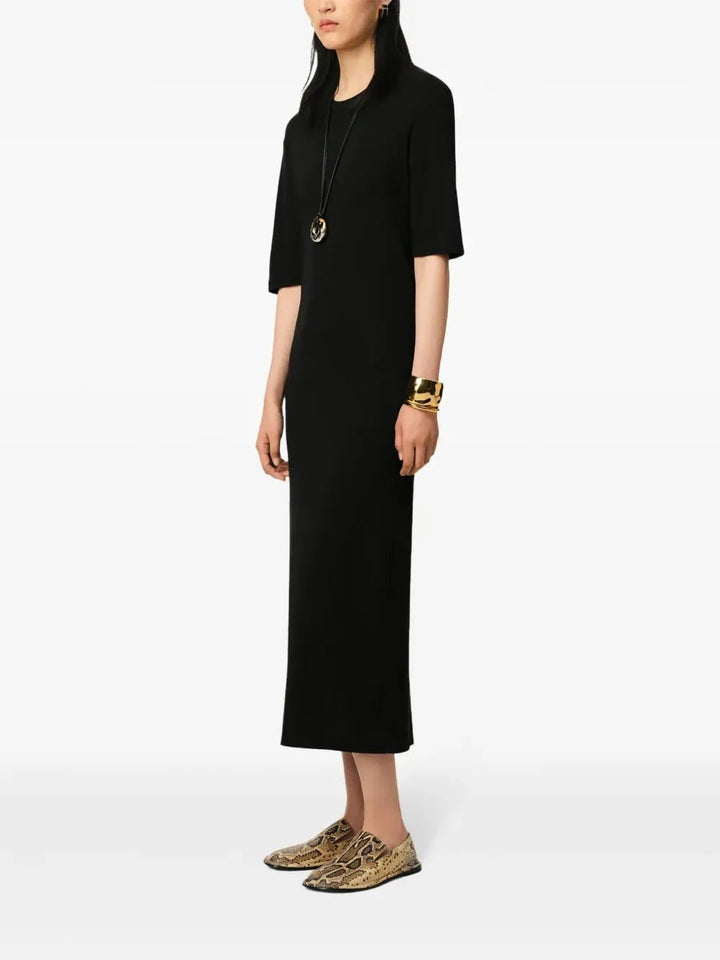 AMI PARIS - robe en coton à manches courtes noir - Lothaire