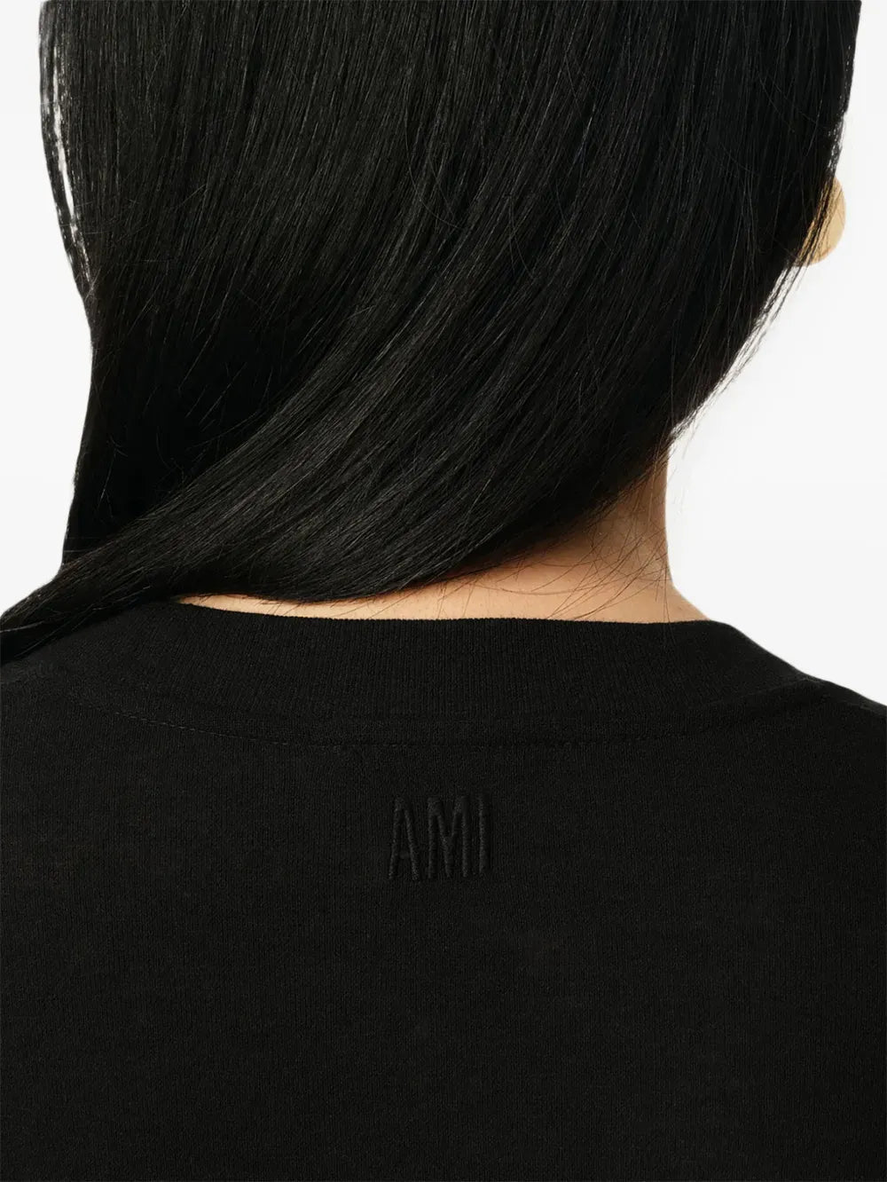 AMI PARIS - robe en coton à manches courtes noir - Lothaire