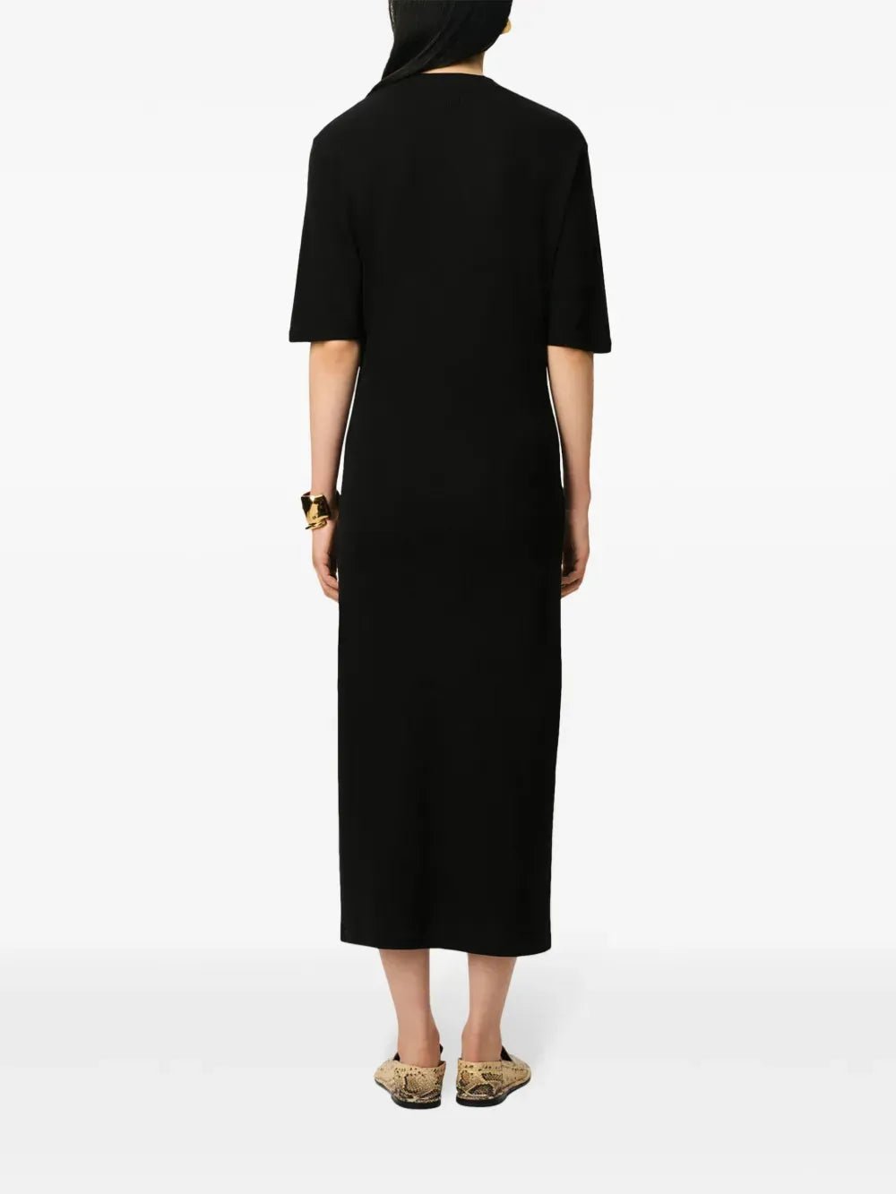 AMI PARIS - robe en coton à manches courtes noir - Lothaire