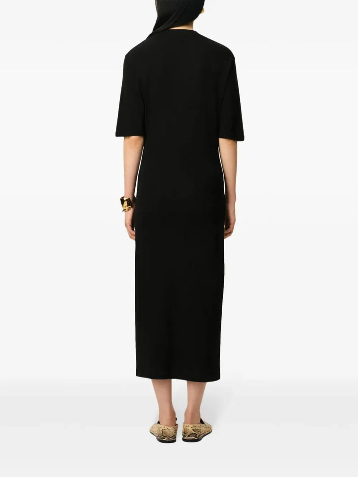 AMI PARIS - robe en coton à manches courtes noir - Lothaire