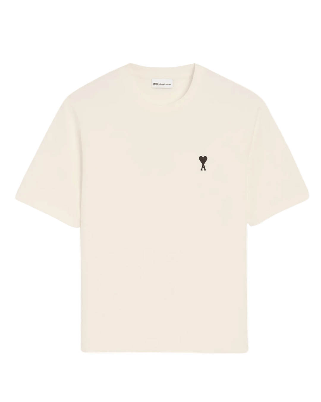 AMI PARIS - Short Sleeves T-shirt in Thick Cotton Jersey Blanc crème - Lothaire