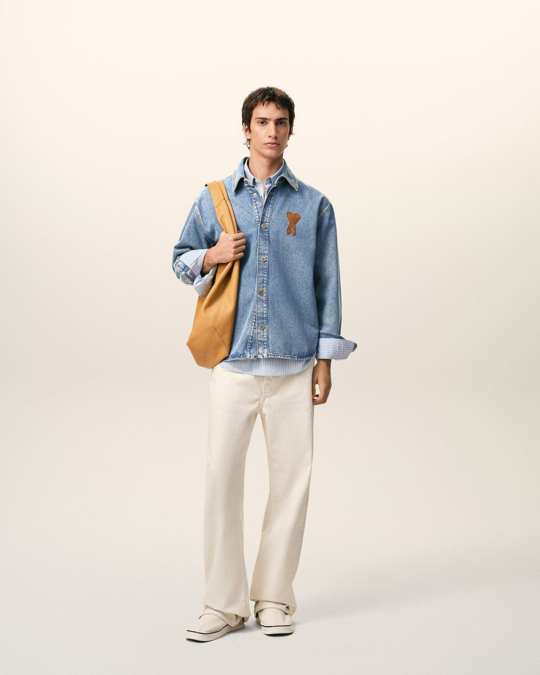 AMI PARIS - Surchemise en Coton Denim Indigo usé - Lothaire