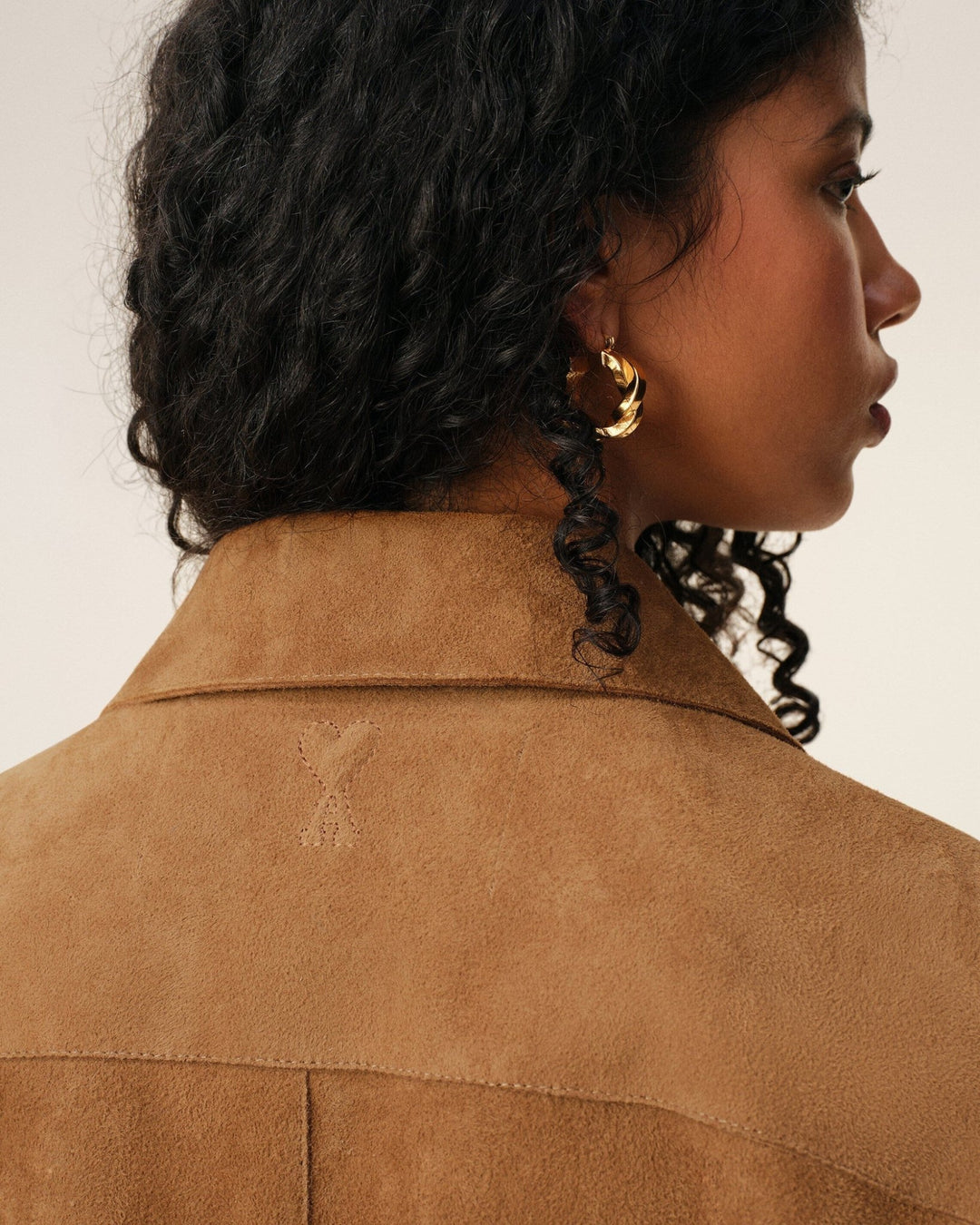 AMI PARIS - Surchemise en Cuir de Chèvre Suédé - Lothaire