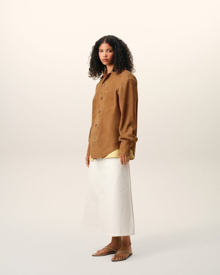 AMI PARIS - Surchemise en Cuir de Chèvre Suédé - Lothaire