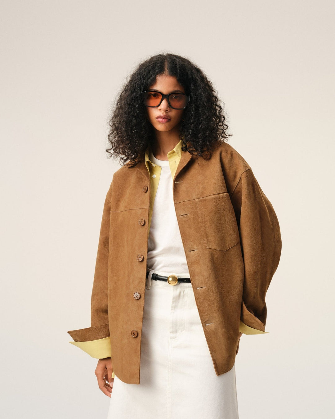 AMI PARIS - Surchemise en Cuir de Chèvre Suédé - Lothaire