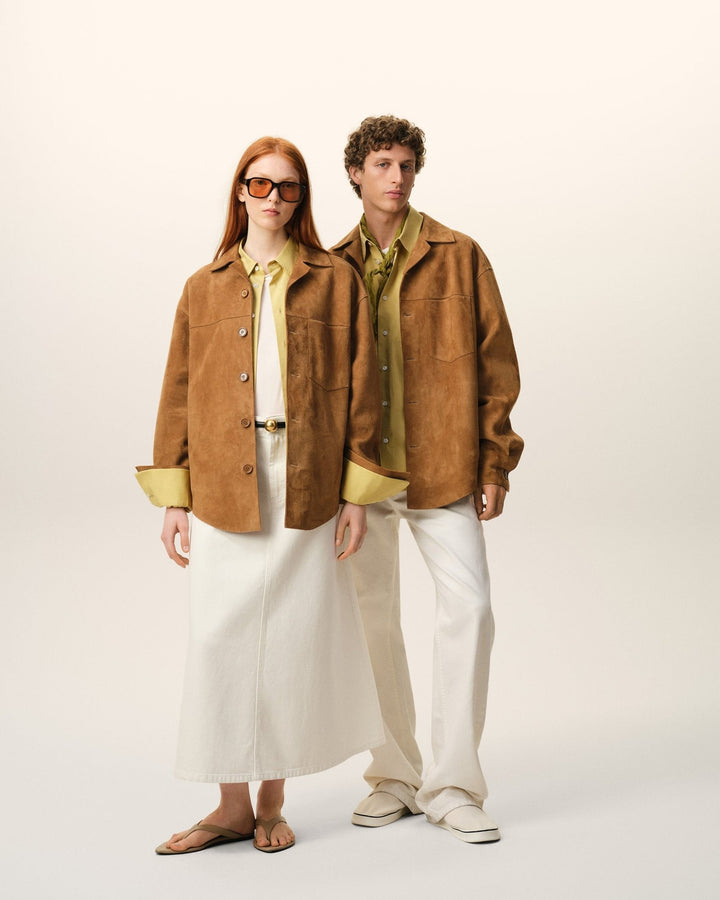 AMI PARIS - Surchemise en Cuir de Chèvre Suédé - Lothaire