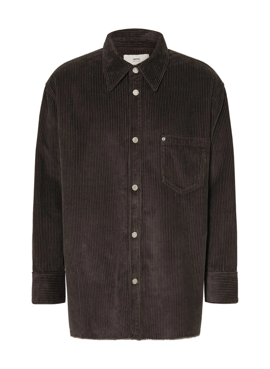 AMI PARIS - Surchemise Grise Velours Côtelé En Coton - Lothaire