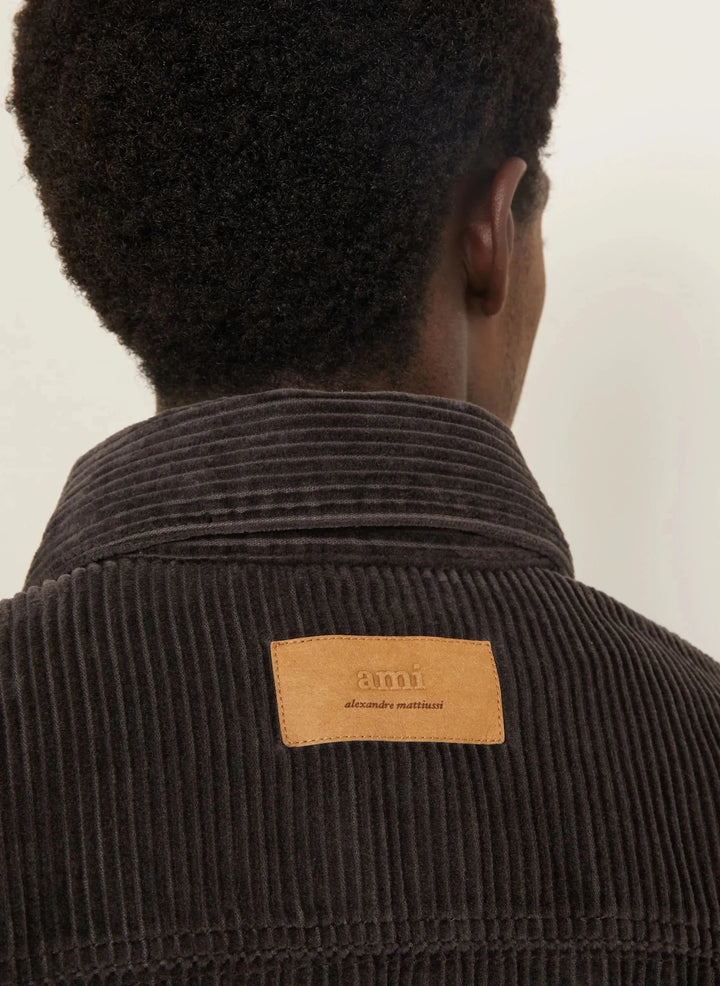 AMI PARIS - Surchemise Grise Velours Côtelé En Coton - Lothaire