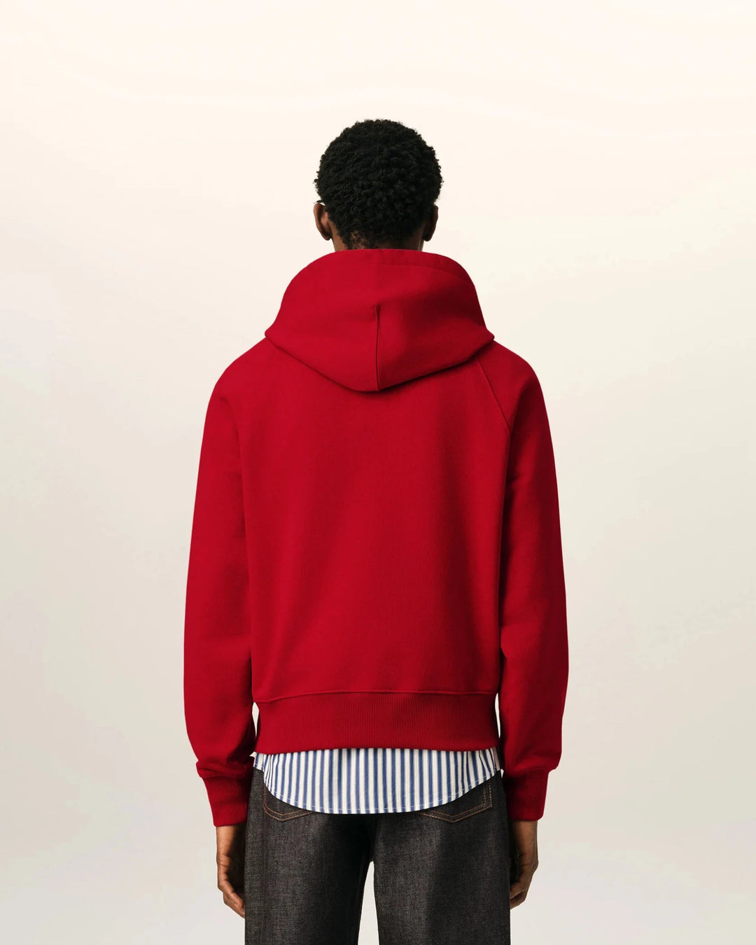 AMI PARIS - Sweat à capuche brodé Ami Paris Rouge rubis / Ivoire - Lothaire