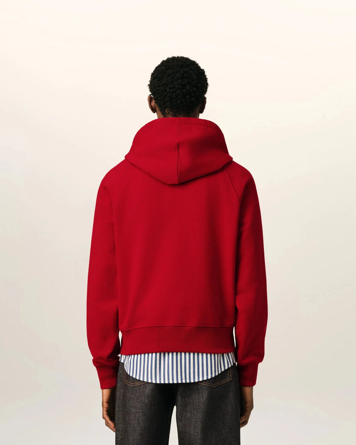 AMI PARIS - Sweat à capuche brodé Ami Paris Rouge rubis / Ivoire - Lothaire