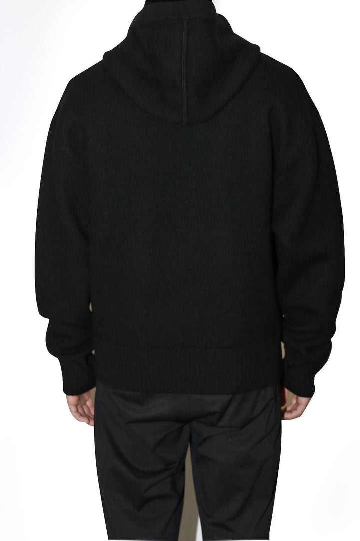 Ami Paris Sweat à capuche Noir Ami de Coeur rouge en laine - Lothaire