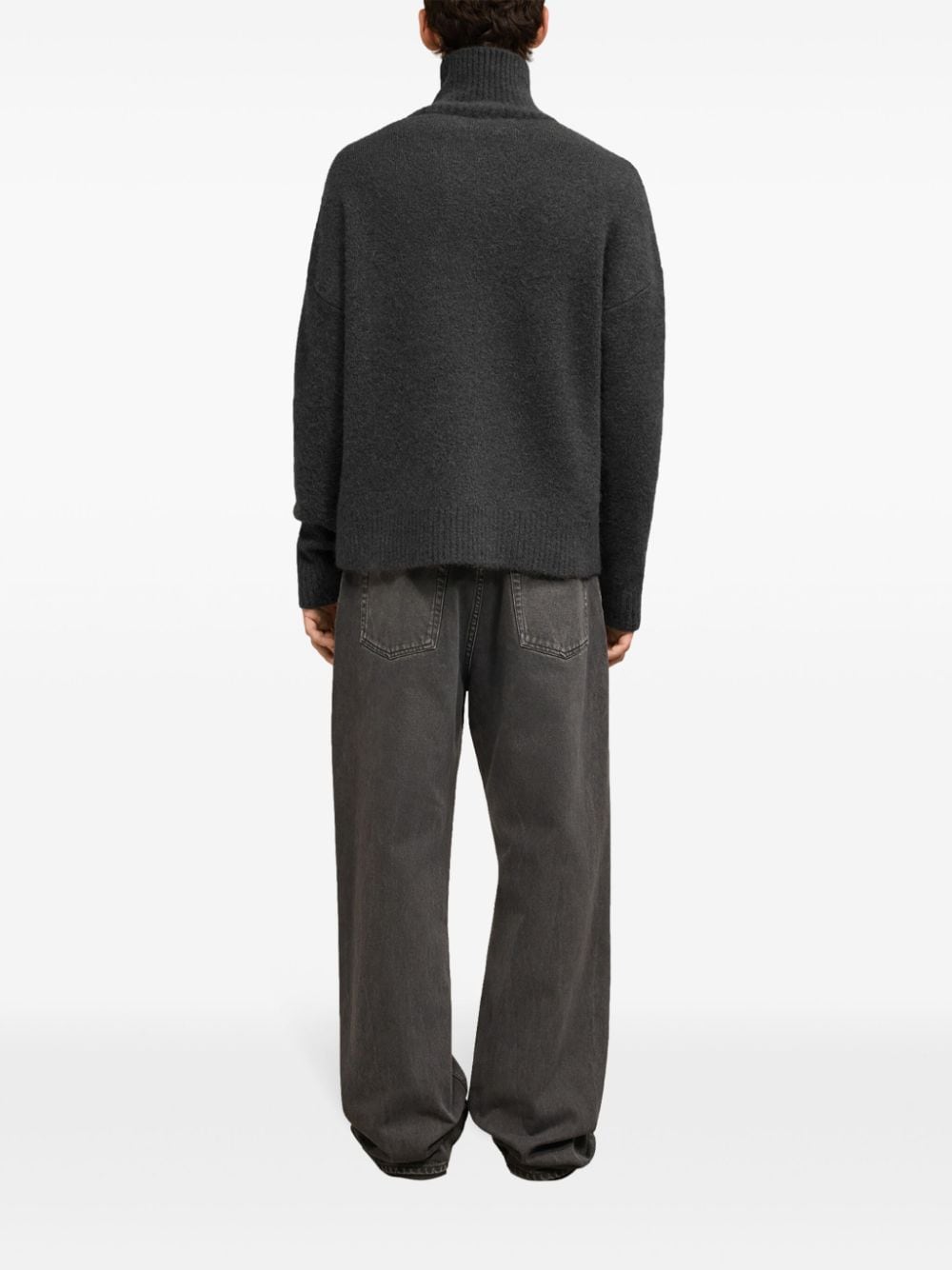Ami Paris - Sweat à col cheminée en laine alpaga fris - Lothaire