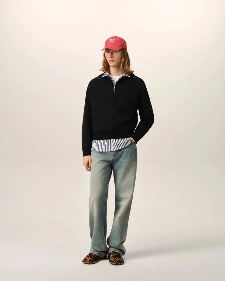 AMI PARIS - Sweat zippé Ami de Cœur embossé Noir - Lothaire