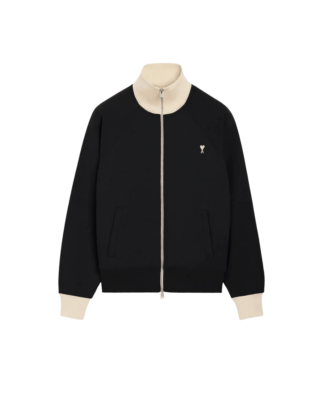 AMI PARIS - Sweat zippé Ami de Cœur Noir / Ivoire - Lothaire