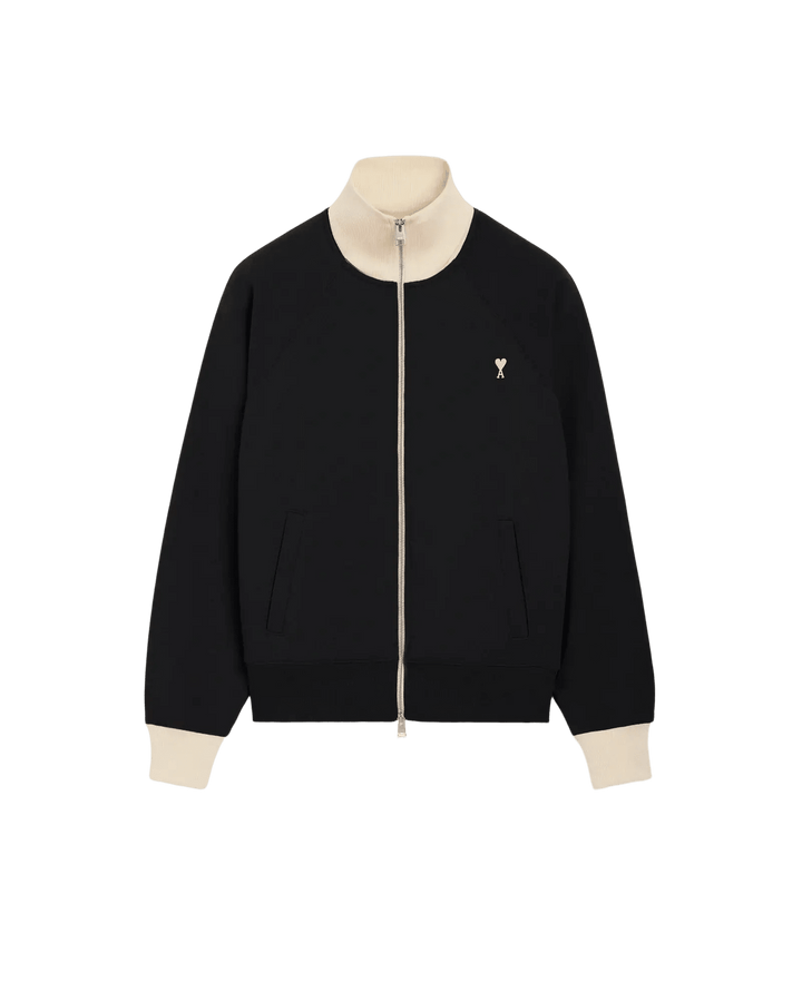 AMI PARIS - Sweat zippé Ami de Cœur Noir / Ivoire - Lothaire